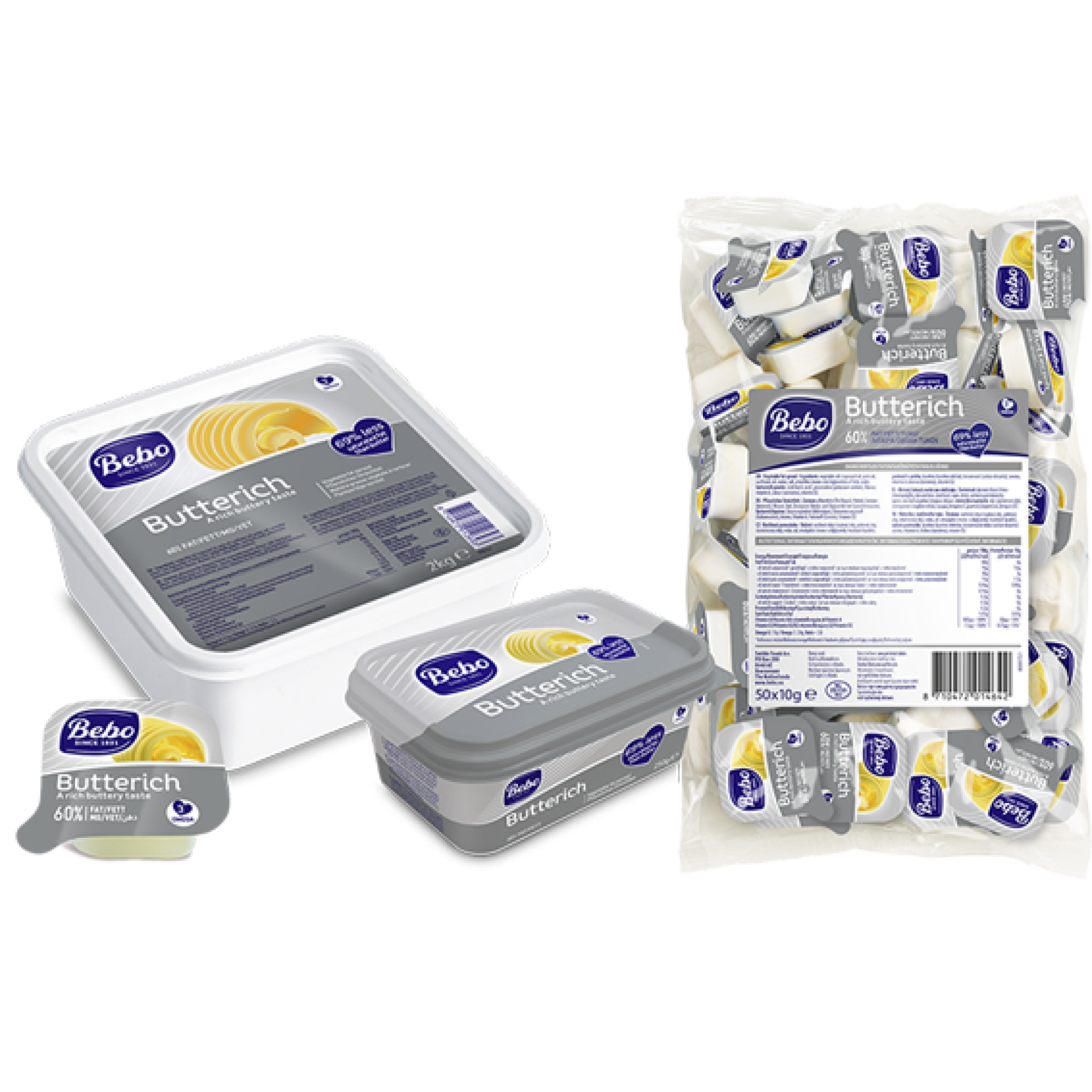 6x50x10g, 400x10g, 24x250g, 6x2 kg